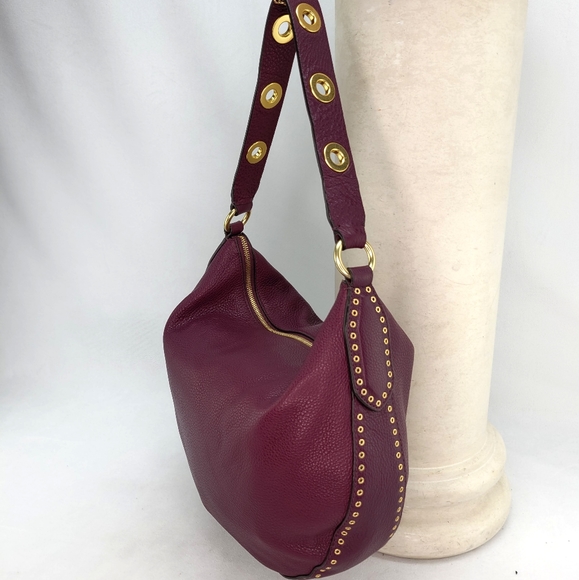 MICHAEL KORS Brooklyn Large Convertible Leather Hobo Plum (limited edition) - Picture 11 of 15